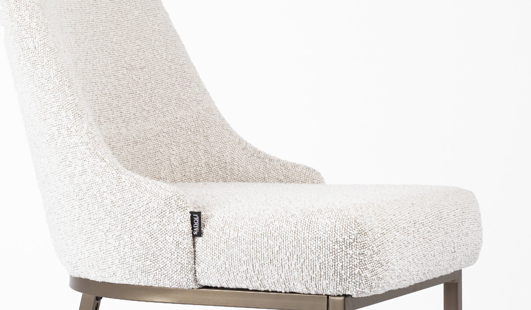 Dining Chair Bouclé - Bronze Legs