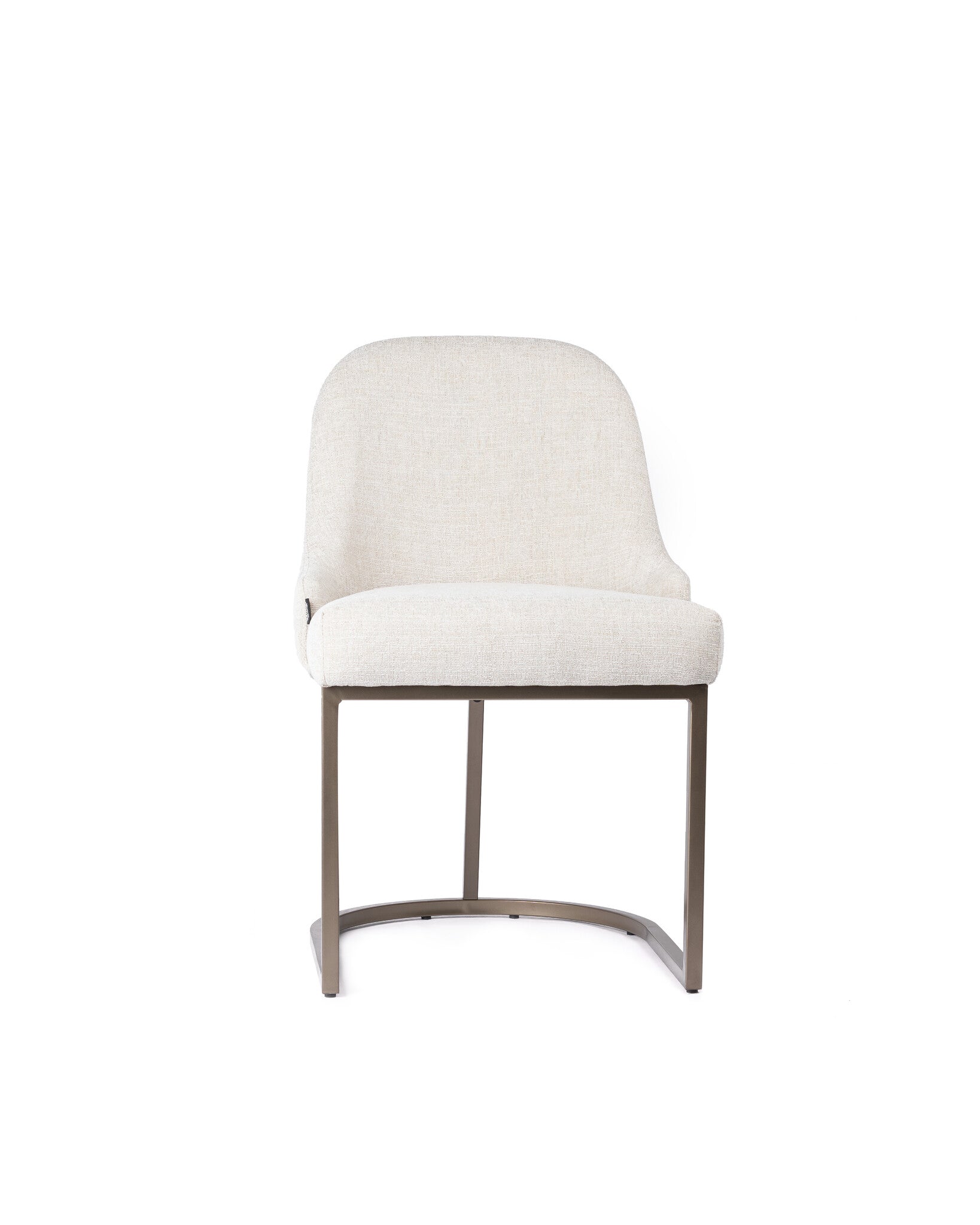 Dining Chair Beige Linen - Bronze Legs