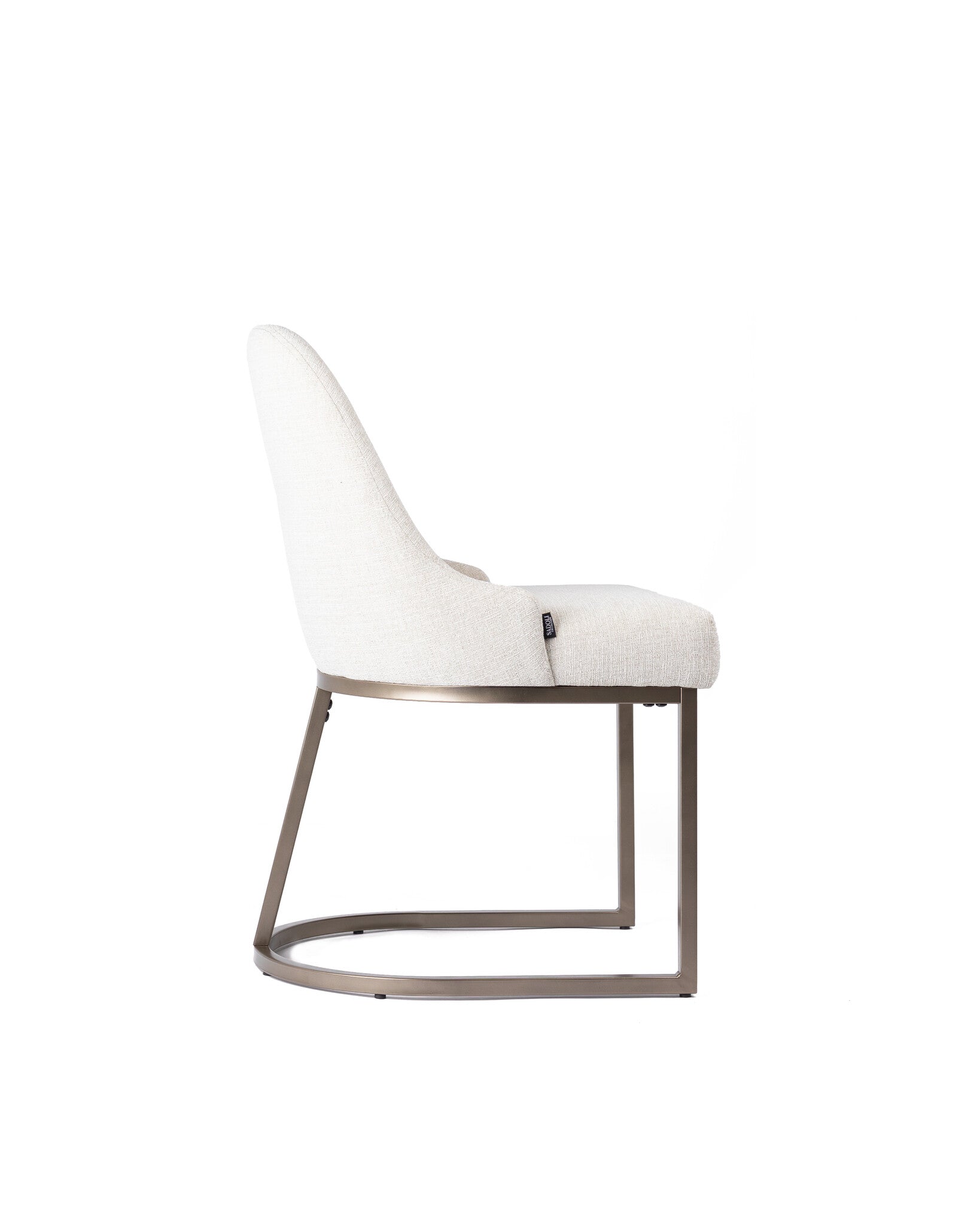 Dining Chair Beige Linen - Bronze Legs