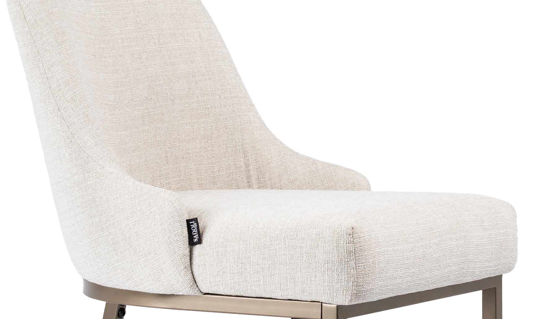 Dining Chair Beige Linen - Bronze Legs