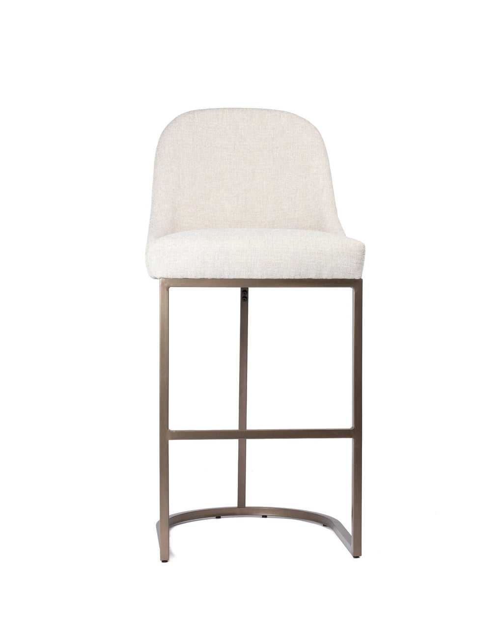 Luxury Barstool Beige Linen - Bronze Leg