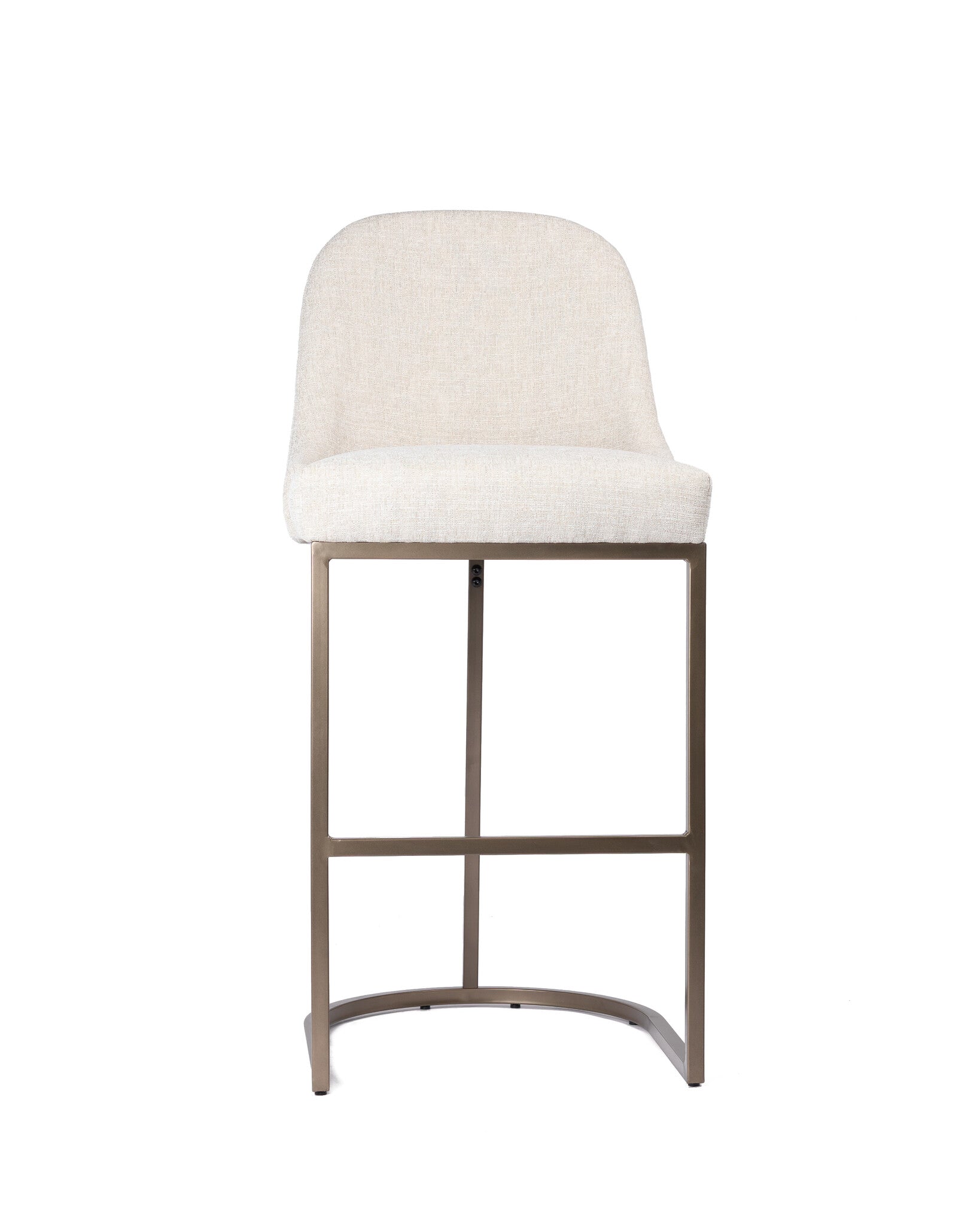 Luxury Barstool Beige Linen - Bronze Leg