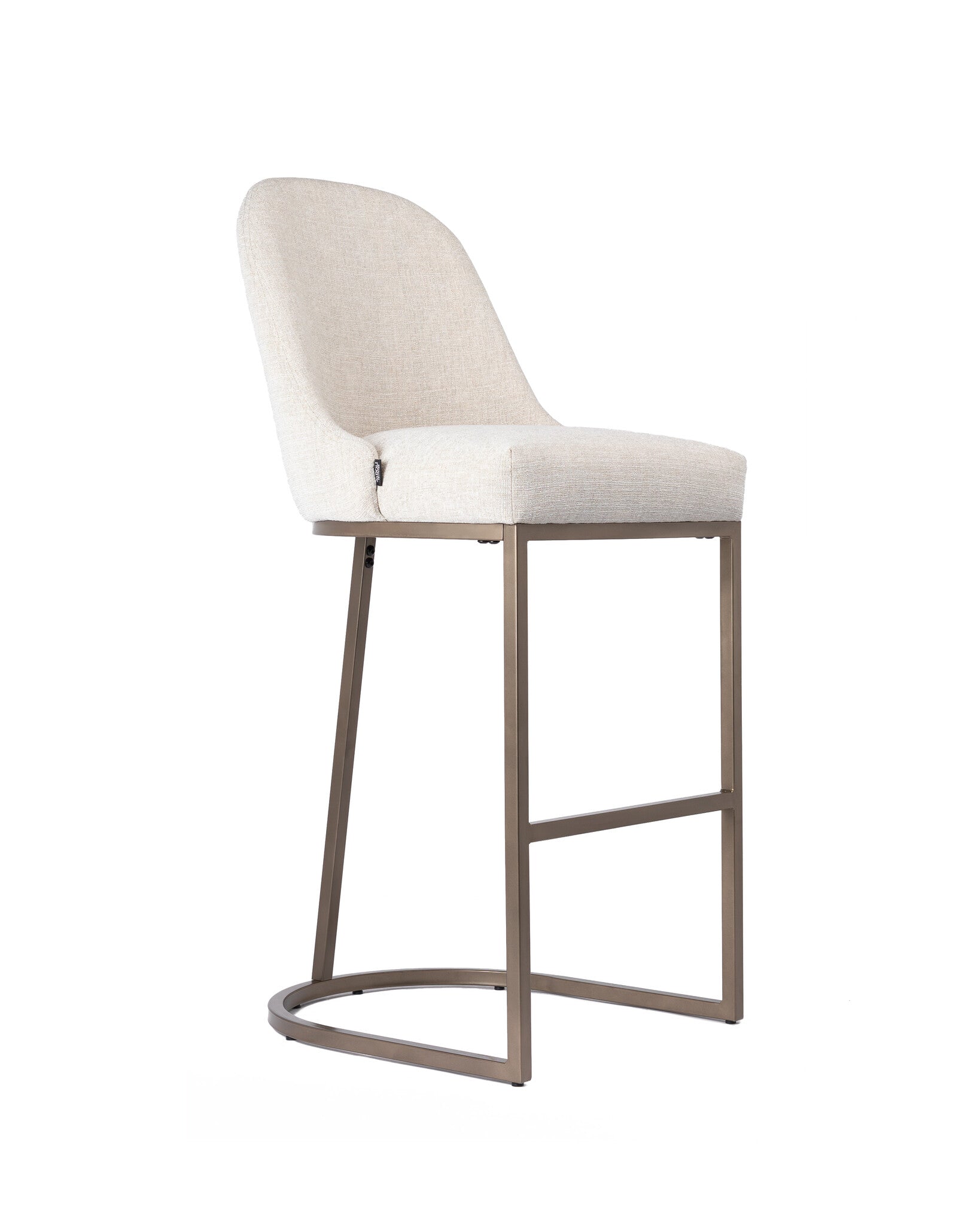 Luxury Barstool Beige Linen - Bronze Leg
