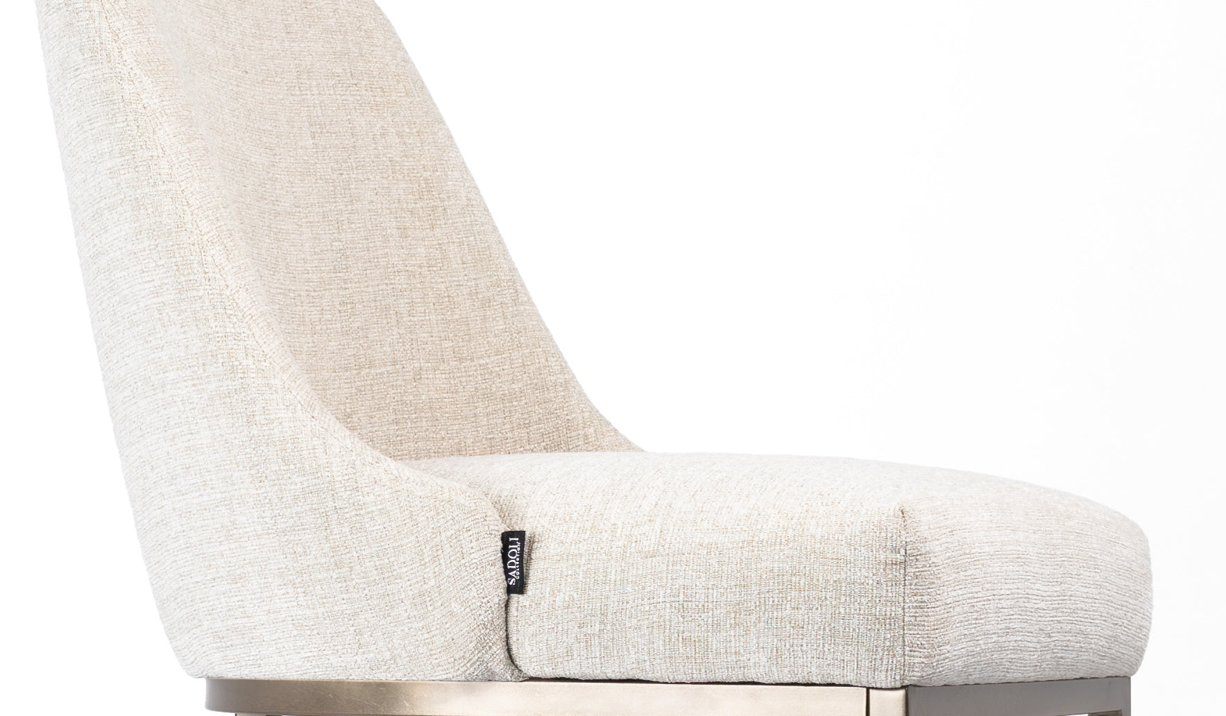 Luxury Barstool Beige Linen - Bronze Leg