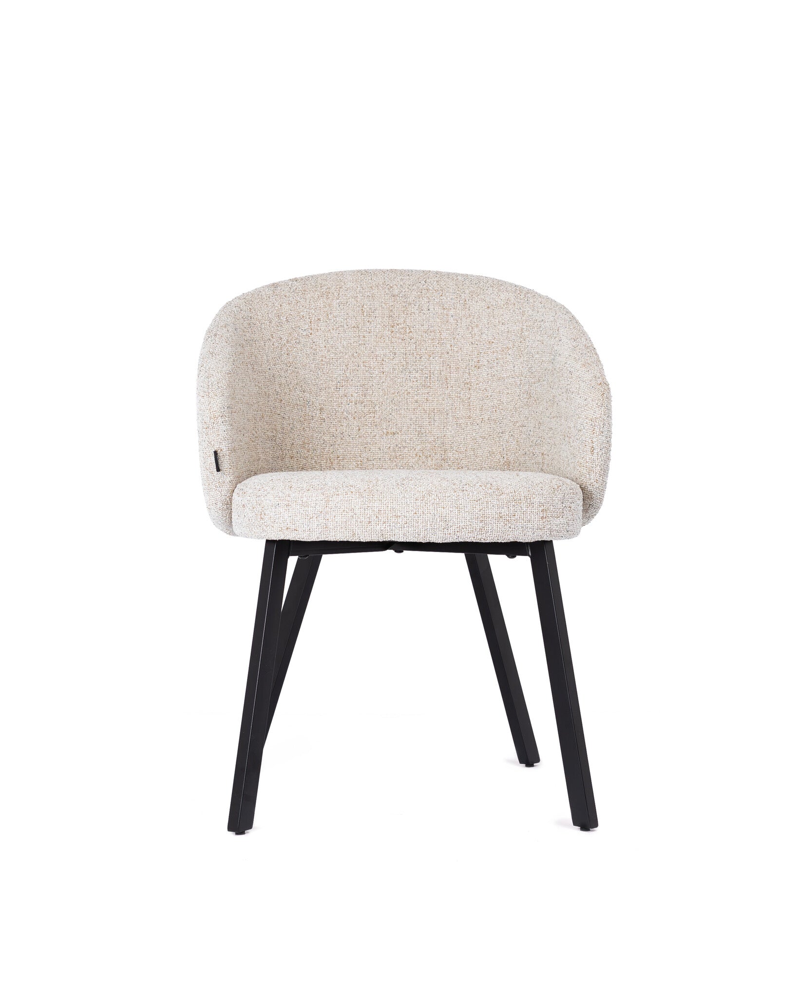 Dining Chair Beige White - Black Legs