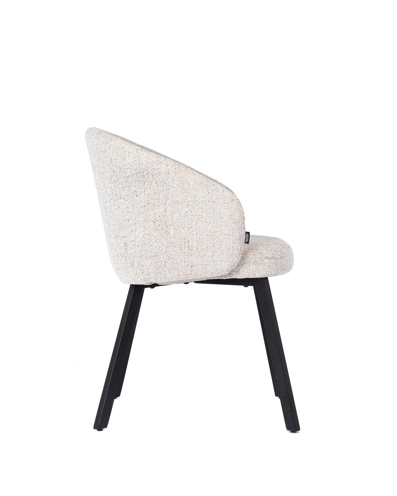 Dining Chair Beige White - Black Legs