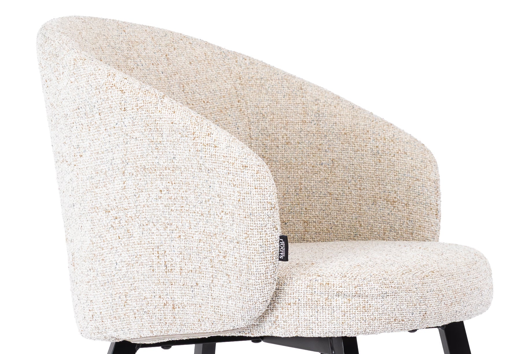 Dining Chair Beige White - Black Legs